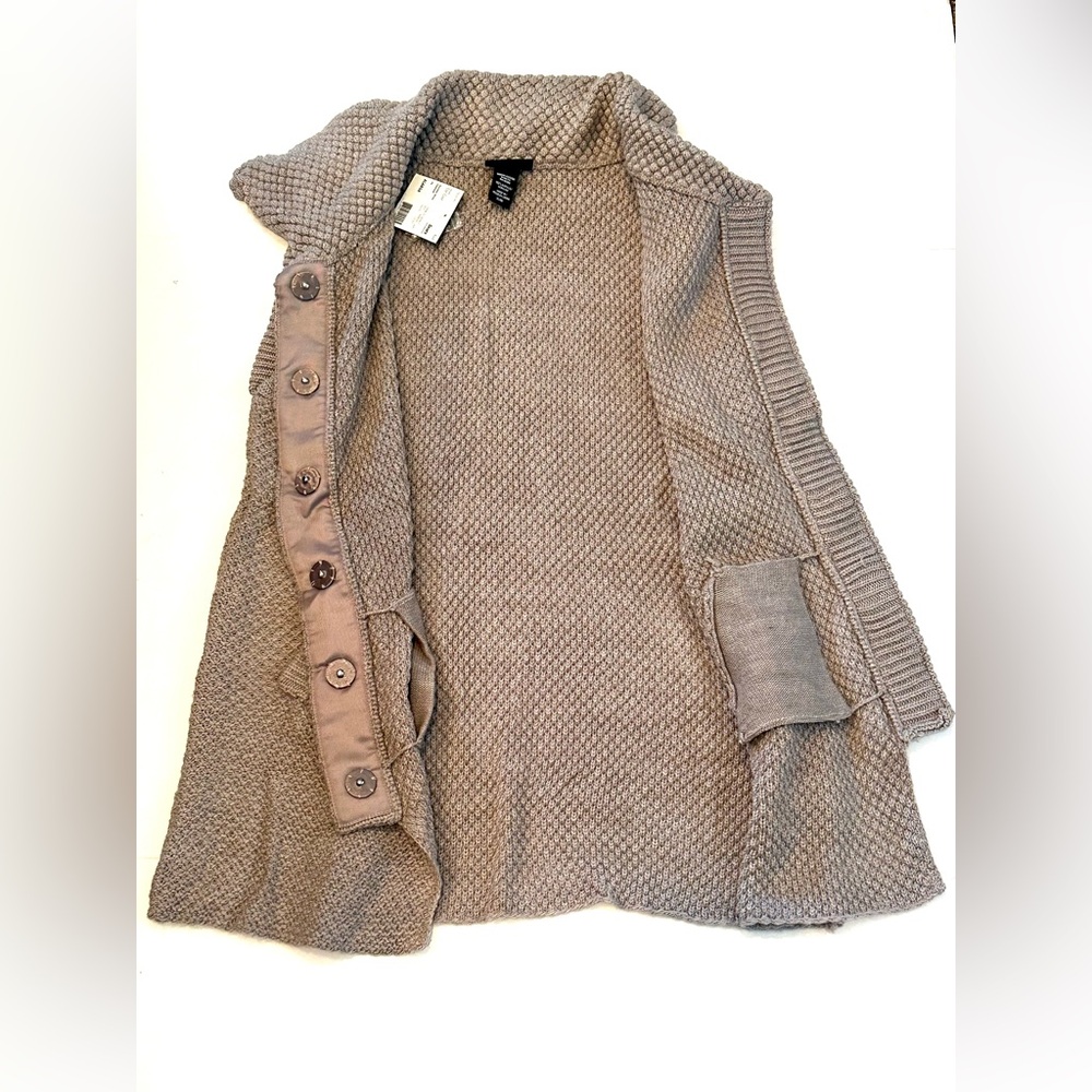 Apostrophe Misses Oatmeal Snap Button Sweater Dress Cardigan Size XL NWT - Picture 11 of 11